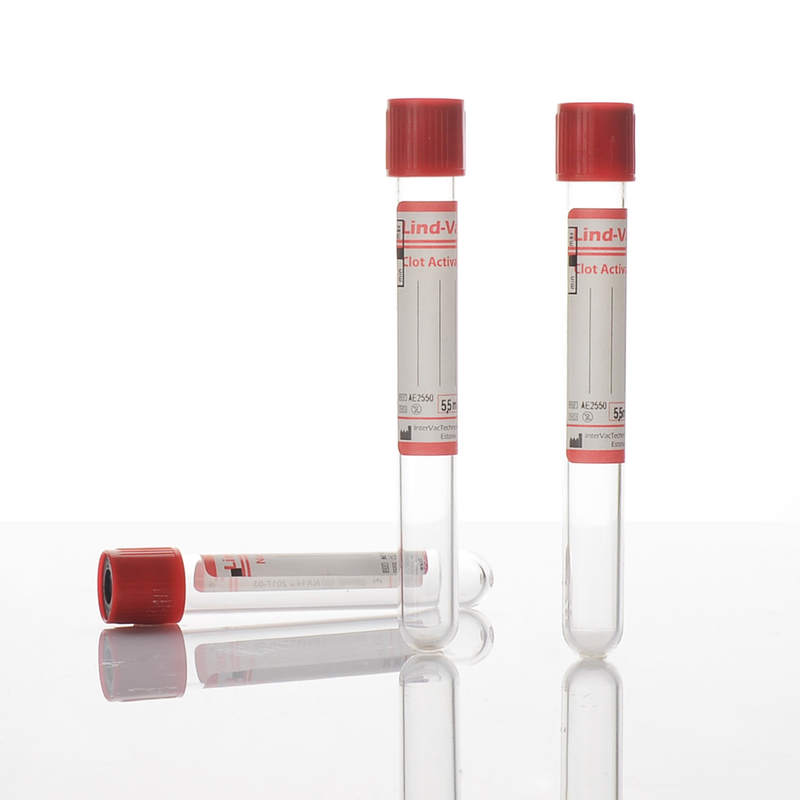 Вакуумна Пробірка Lind-Vac® 13x75 мм, Активатор згортання, 3 мл, червона кришка